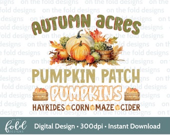 Pumpkin Patch Picking Sign Halloween PNG instant digital clipart download, wall art card design gift sublimation digital print too decor