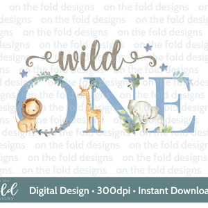 Clipart Wild One Safari, animaux de la jungle, png, clipart transparent, téléchargement immédiat, impression personnalisée, cadeaux de cartes de 1er anniversaire, art mural