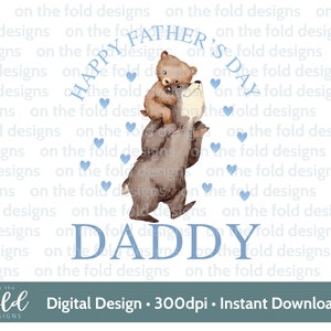 Papa und Baby Bär Clipart, Vatertag, sofortiger Download, Sublimationsdruck, UVDTF DTG Bild PNG Becher Design Grafik Vater und Sohn