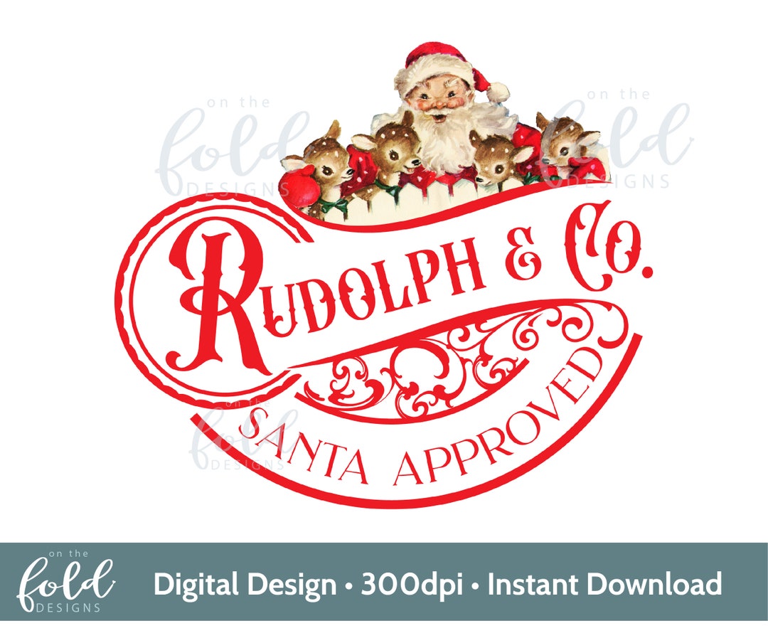 Rudolph and Father Christmas Reindeer Company PNG Instant Digital ...