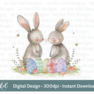 Clipart di Pasqua Coniglietto disegnato a mano Uovo Acquerello PNG Schizzo Pigiama Sublimazione Carta digitale Creazione Gilet per bambini Design UV-DTF Carta pigiama