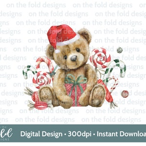 Orsetto di Natale, Globo di neve 1° Natale, Download di clipart digitali PNG, Vestiti per bambini, Design per biglietti di Natale, Sublimazione, Bastoncino di zucchero