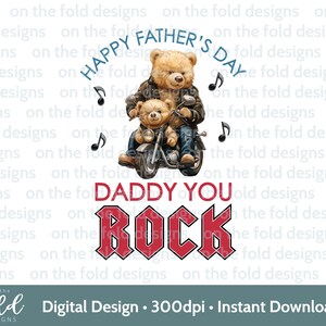 Clipart fête des pères, papa vous rock motard moto veste en cuir 1ère fête des pères PNG Transparent sublimation impression carte bébé gilet conception