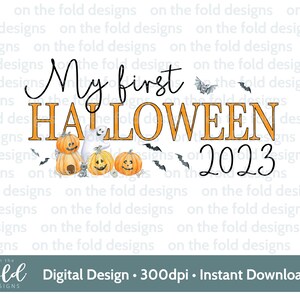 1st ハロウィン かわいい ゴースト カボチャ コウモリ 秋のハロウィン PNG デジタル クリップアート ダウンロード トリック オア トリート デザイン 特別なギフト 昇華