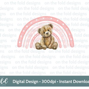 Nounours arc-en-ciel, rose, c'est une fille, PNG, conception clipart transparente, nouveau bébé, image d'anniversaire, impression par sublimation, fabrication de cartes png