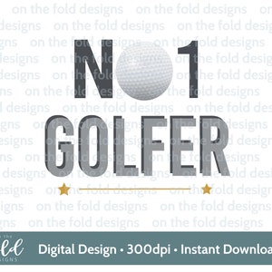 Golfe, clipart transparente de aniversário do maior fã de 1 jogador, download instantâneo de cartões e presentes de aniversário personalizados, impressão por sublimação