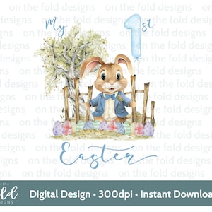 Coniglietto pasquale Clipart Giardino Scena Uova di Pasqua Acquerello PNG, Clipart digitale Creazione di biglietti DTF Sublimazione Design gilet per neonati