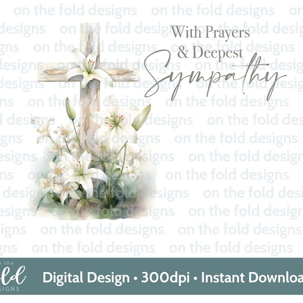 With Deepest Sympathy Clipart, Sincere Condolences, png clipart, on the loss of a loved one  clipart image instant download, transparent