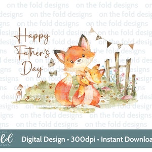 Fête des pères, DaddyFox, Clipart, bébé ourson, papa mignon, 1ère fête des pères, clipart transparent, téléchargement immédiat, impression par sublimation, graphique