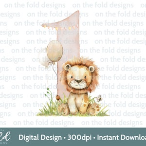 León número 1er cumpleaños clipart, gráfico, cachorro bebé, safari lindo, nuevo diseño de chaleco de bebé, imágenes prediseñadas transparentes, descargar, impresión de sublimación