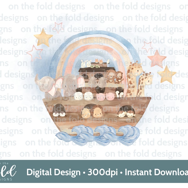 Noahs Ark doop doop clipart PNG sublimatie ontwerp instant download bestand met transparante achtergrond 300dpi