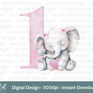 Éléphant 1er anniversaire Clipart noeud papillon garçon bleu sublimation PNG Téléchargement numérique instantané, Tshirt, décoration de gâteau, décoration de fête UV DTF