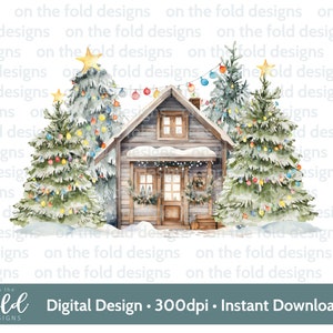 Winter-Weihnachtsszene PNG, digitale Clipart Sublimation Nordpol PNG, süße Winterszene, Kissenbezug, PJ, Pullover-Shirt Design Weihnachten Jpeg