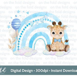 Jirafa Arco Iris PNG, diseño de imágenes prediseñadas transparentes, Cumpleaños de niño, Imagen, impresión por sublimación, fabricación de tarjetas, Imprime tu propia, descarga instantánea