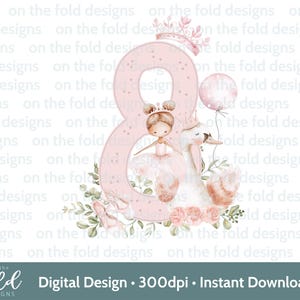 8º Aniversário Cisne Bailarina Clipart PNG Princesa Rosa Oito Imagem Ferro Em Sublimação Artesanato Fazendo Cartão UVDTF DTG Transparente Download