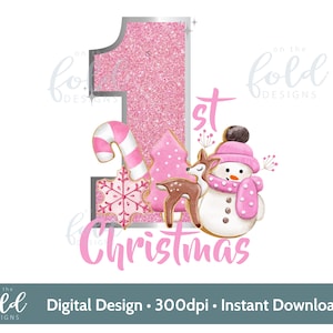 1er Noël bonhomme de neige biscuit de pain d'épice PNG Téléchargement instantané des cliparts pour la conception de cartes de sublimation bbaubles impression souvenir artisanat