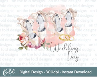 Wedding Day Clipart, Just Married PNG, Instant Download, Mrs and Mrs Print, Watercolour Clipart, Sublimation Designs, Card Design, Download
