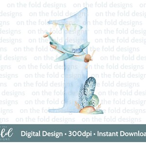 Zug, Flugzeug, Zahl 1, Junge 1.Geburtstag, Clipart, Sublimation, PNG. Sofortiger digitaler Download, Kinderzimmer Wandkunst, Wasserrutsche, Aufkleber drucken