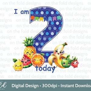 Clipart di frutta danzante per il secondo compleanno. Clipart trasparente di tutti i frutti, stampa a sublimazione, grafica ad acquerello, UVDTF, disegni pieghevoli.