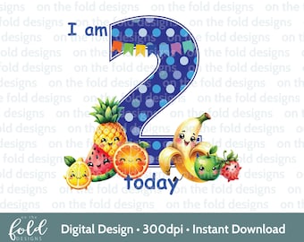 Clipart anniversaire Tutti Frutti : Aquarelle de fruits PNG (téléchargement numérique
