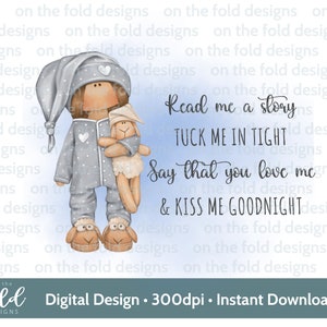 Dimmi che mi ami, baciami la buonanotte, Tilda Doll PNG, creazione di carte, download istantaneo, sfondo trasparente, sublimazione, design decalcomania