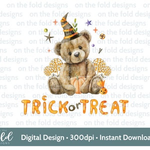 Herbst Teddybär Kürbis 1. Halloween PNG sofortiger digitaler Clipart Download, Babykleidung neues Babykartenentwurf spezielles Geschenk Sublimation
