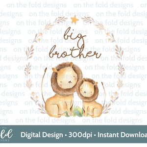 Big Brother Clipart, Little Brother Grafik, Baby Cub, süße Löwen, neue Babyweste Design, transparente Cliparts, Download, Sublimationsdruck,