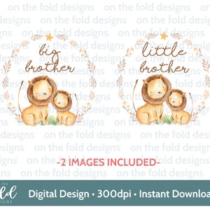 Big Brother & Little Brother Clipart, Grafik, Baby Cub, süße Löwen, neue Babyweste Design, transparente Cliparts, Download, Sublimationsdruck,