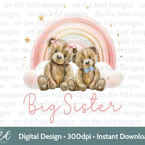Befördert zu große Schwester Clipart Baby Ankündigung Idee Tshirt Baby Weste kleiner Bruder Mama neue Mama und Papa PNG Sublimation UVDTF