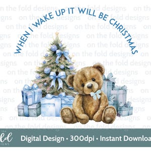 Christmas Teddy, 1st Xmas, Baby Blue, PNG instant digitale clipart download, babykleertjes, kerstkaartontwerp, sublimatie, kaarten maken