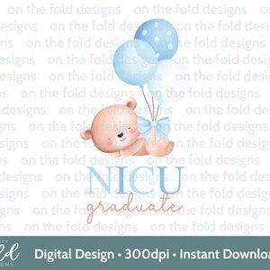 Clipart per laureati in terapia intensiva neonatale, Baby Boy PNG, Nuovo arrivo, Premmie, Bambino prematuro, Download digitale per bambini con cure speciali, Nuovo giubbotto per bambini Teddy e palloncino