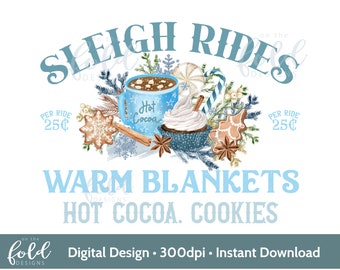 そりに乗るジンジャーブレッドベーカリーのクリスマスのお菓子のクリップアートPNG、昇華カードクラフト、クリスマスクッションまたはポスター用