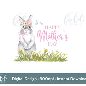 Mothers Day Bunny png, transparant, clipart, instant download, geweldig om te gebruiken bij het personaliseren van ambachten, sublimatie, afdrukken, kaarten afdrukken