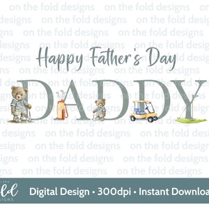 Clipart de golf papa fête des pères, à un tee, meilleur par, copain de golf, 1er clipart transparent fête des pères, téléchargement immédiat, impression par sublimation