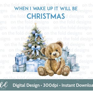 Clipart pigiama natalizio blu Teddy 1° Natale, download digitale istantaneo PNG, pigiama, vestito natalizio, stampabili a sublimazione Uvdtf Dtg