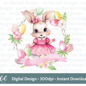 Cornice per ghirlanda di coniglietti pasquali Uova acquerello PNG download istantaneo di clipart digitali creazione di biglietti artigianato stampa a sublimazione scivolo d'acqua