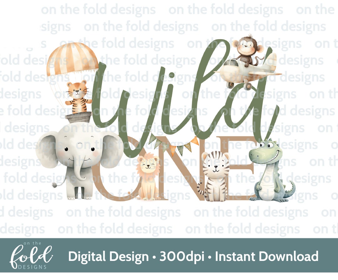 Safari Animal Wild One PNG Transparent Clipart Instant Download 1st ...