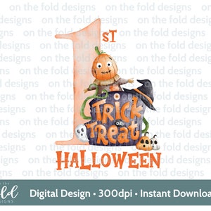 1回目のハロウィン 秋のカボチャ ハロウィン PNG インスタント デジタル クリップアートのダウンロード 理想的なベビー服 新生児カード デザイン 特別なギフト 昇華