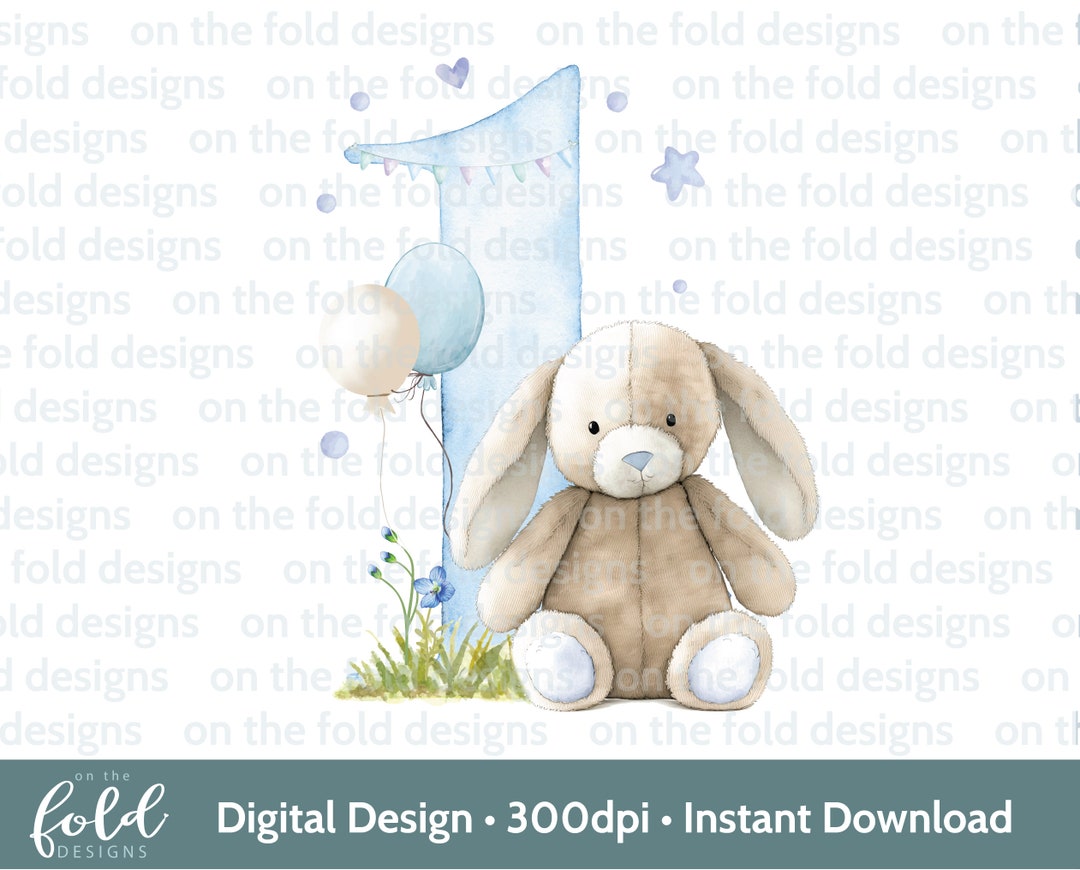 Blue Rabbit, Png Download, Transparent Background, 1st Birthday, First ...