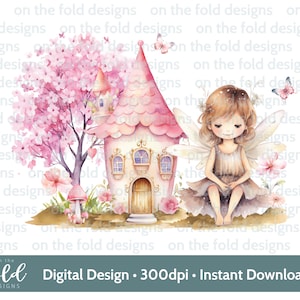 Fada Clipart pacote aniversário dente faries aquarela clipart PNG menina imprimir fundo transparente sublimação adesivos decalque design UV-DTF