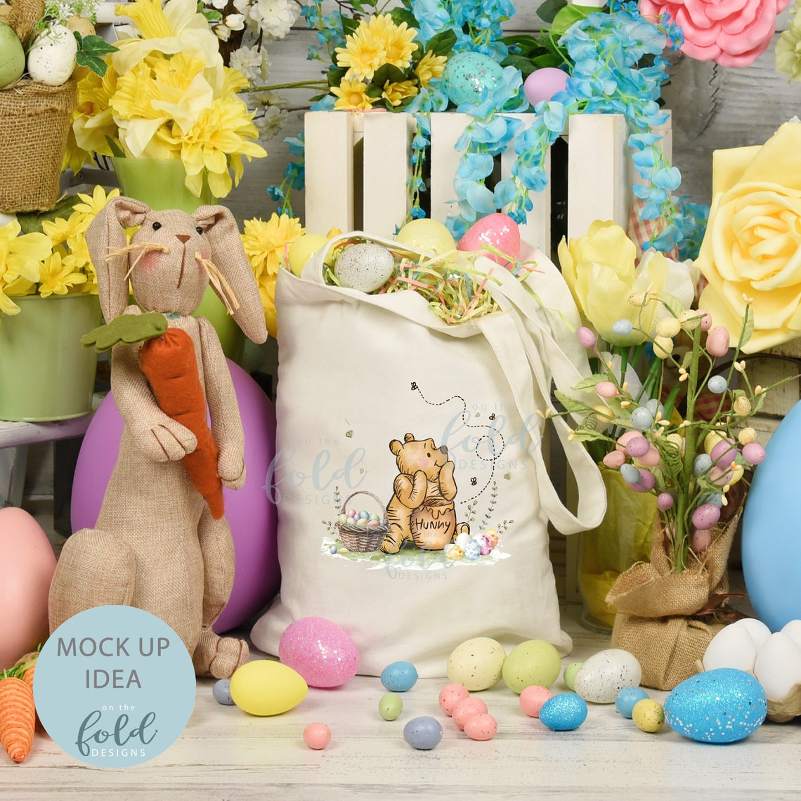 Classic Winnie the Pooh Easter Egg, Watercolour PNG, Sublimation