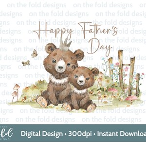 Fête des pères papa ours Clipart, Woodland, meilleur papa, grand-père, 1ère clipart transparent fête des pères, téléchargement immédiat, impression par sublimation