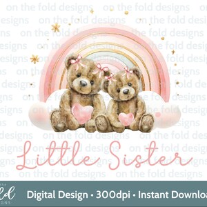 Petite soeur Clipart bébé faire-part idée tshirt bébé gilet grand frère future maman papa PNG sublimation nouveau bébé UVDTF