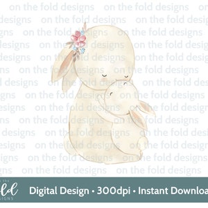 Conejito del Día de la Madre Clipart Mamá Flores Bonitas Rosa 1er PNG Descarga Instantánea Sublimación Imagen Transparente Uv-DTF Tarjeta Personalizada