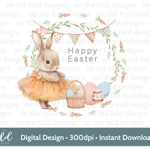 Clipart coniglietto pasquale ghirlanda coniglietto ballerina uovo acquerello PNG sublimazione creazione di biglietti digitali design gilet per neonati UV-DTF creazione di biglietti pigiama