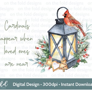 Les cardinaux apparaissent lorsque des êtres chers sont à proximité. Téléchargement instantané de clipart numérique PNG pour la fabrication de toboggans aquatiques par sublimation