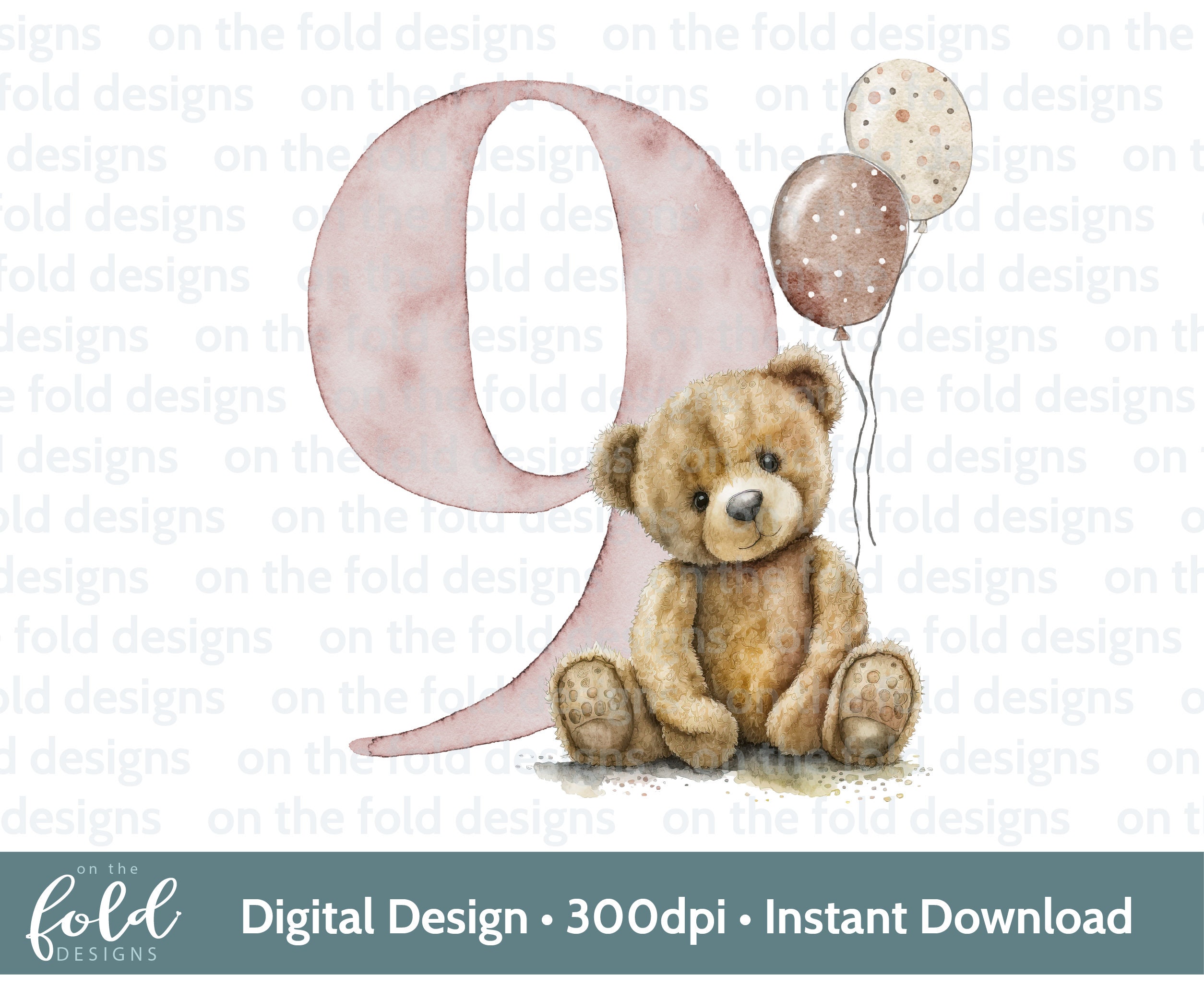 Teddy Bear, Number 9, Balloons, 9th Birthday, Clipart, Sublimation