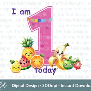 Tanzendes Obst 1. Geburtstag Clipart Ein Tutti Fruiti Transparent Clipart Sublimationsdruck Aquarell Grafik Uvdtf On The Fold Designs