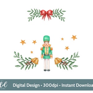 Quebra-nozes Clipart Soldado de brinquedo PNG Download instantâneo Sublimação Clipart, Design de saco de Natal Uvdtf Dtg Design transparente Cartão Bauble Print