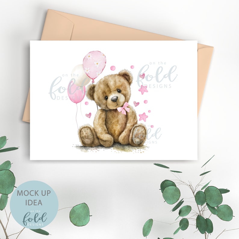 Teddy Bear, Pink Balloon Clipart Birthday, UVDTF Sublimation PNG ...